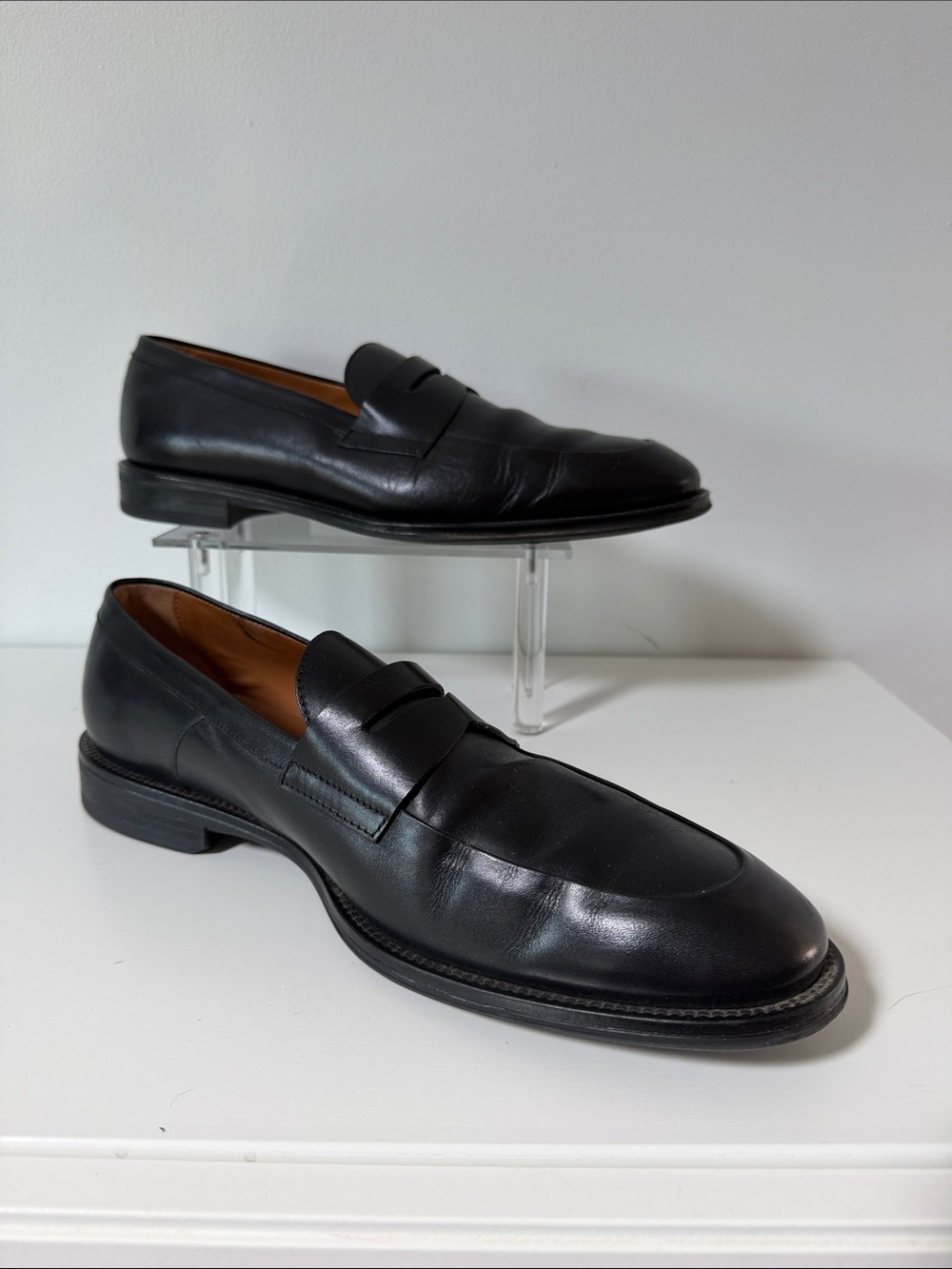 Men’s Classic Black Leather Penny Loafers